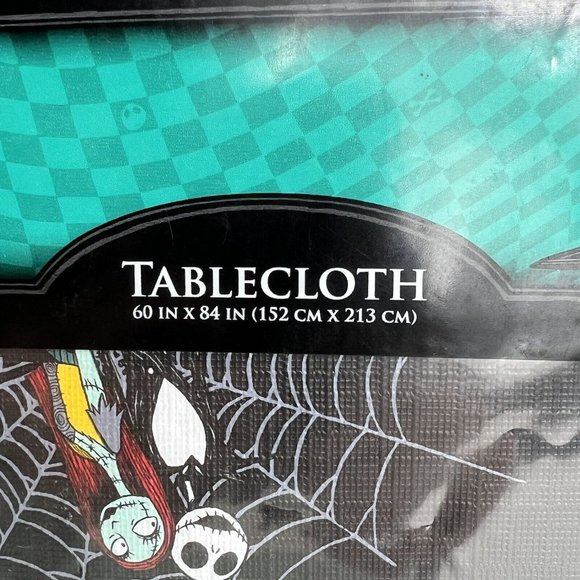 Disney Nightmare Before Christmas Tablecloth 60"x84” Jack And Sally Spiderwebs - Picture 3 of 12